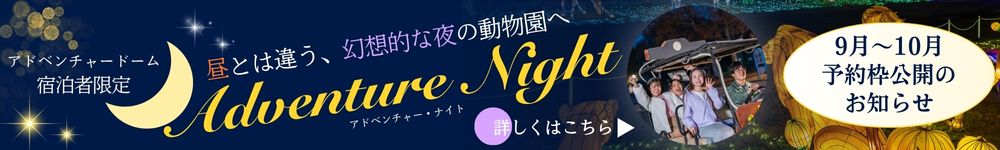 アドベンチャーナイト予約枠公開のお知らせ